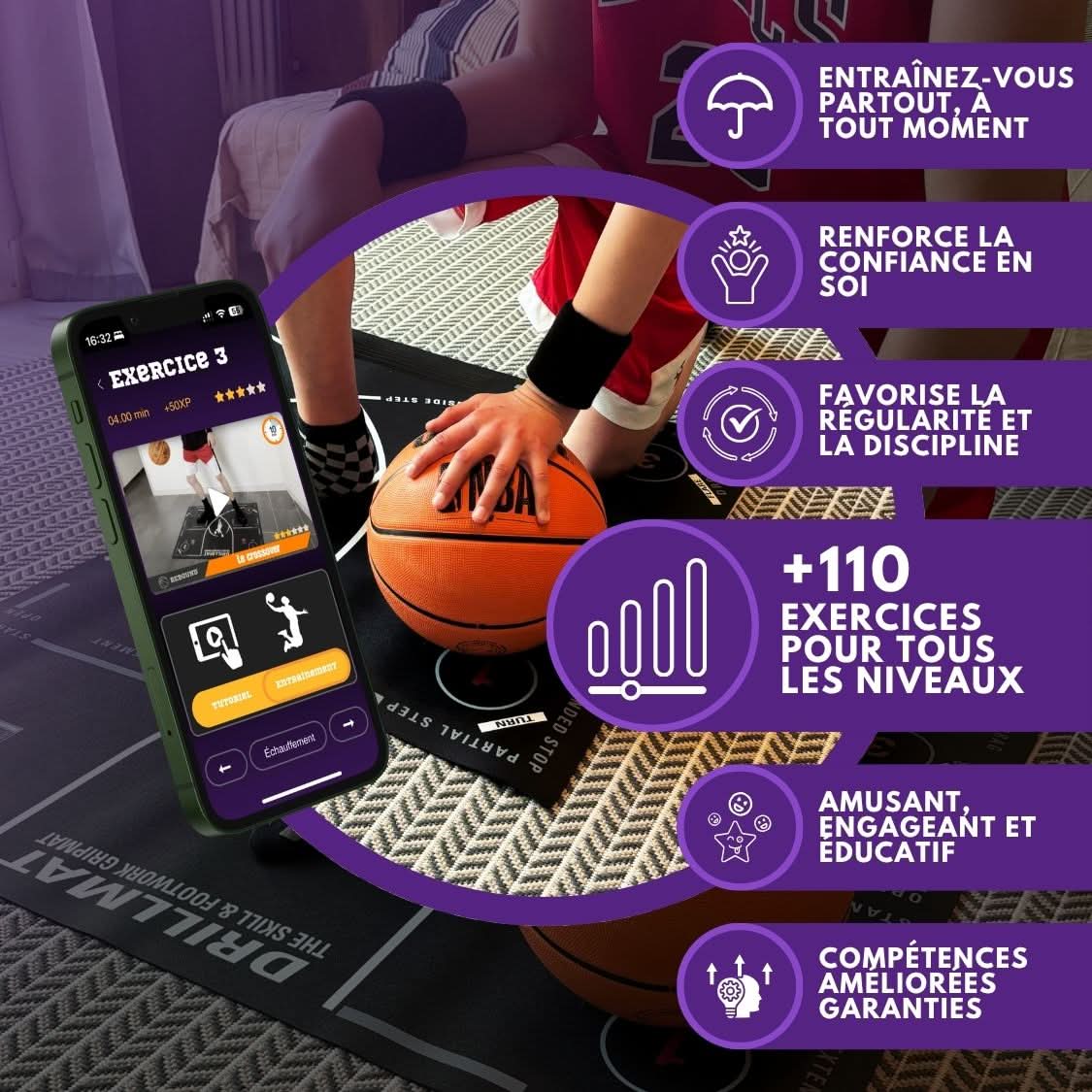 Tapis d’entraînement au Basket - REBOUND