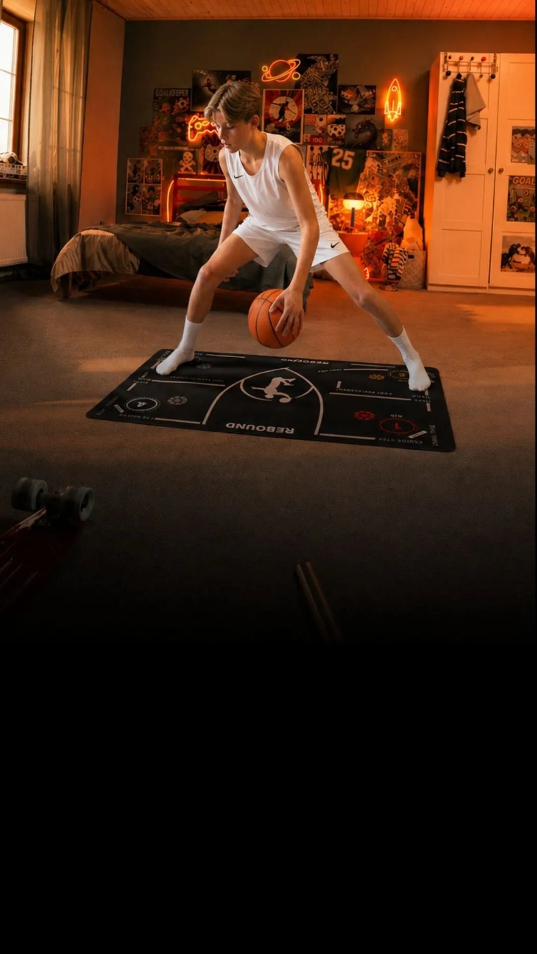 Tapis d'entraînement de basket-ball Dribble antidérapant en caoutchouc, tapis d'entraînement pour améliorer le rythme avec précision du pas pour gymnase, aire de jeux, cour Tapis d'entraînement de basket-ball Dribble antidérapant en caoutchouc, tapis d'entraînement pour améliorer le rythme avec précision du pas pour gymnase, aire de jeux, cour